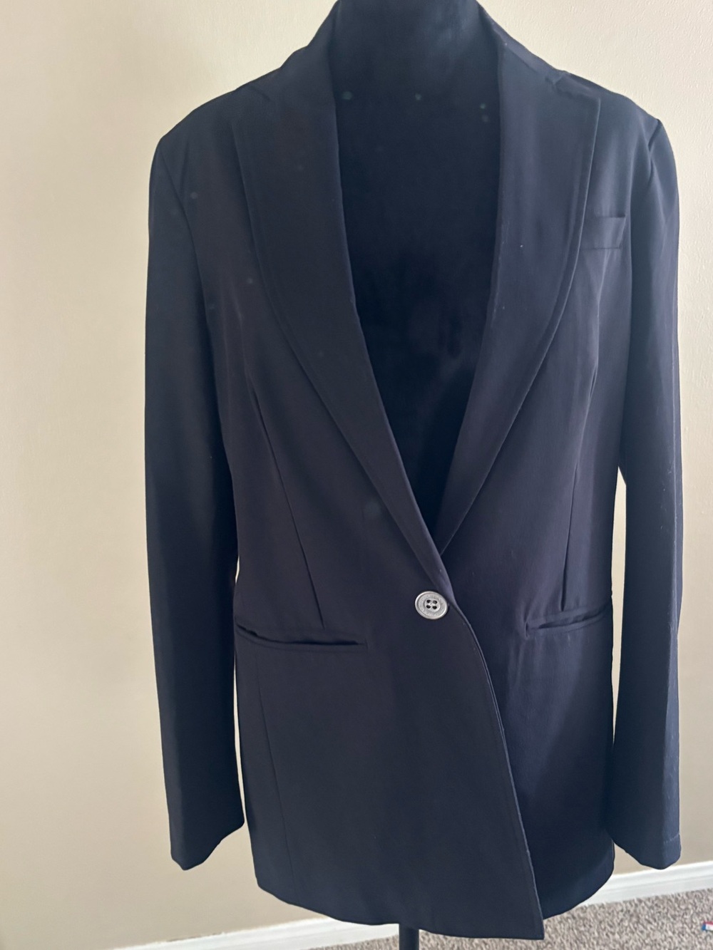 Dkny Black Single-Button Shawl Lapel Blazer